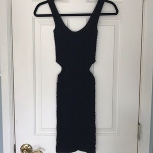 Black Bebe knit dress with rope like pattern